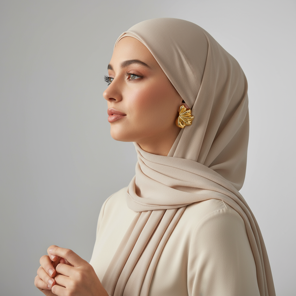 Serena Sculptural Fan Gold Earrings