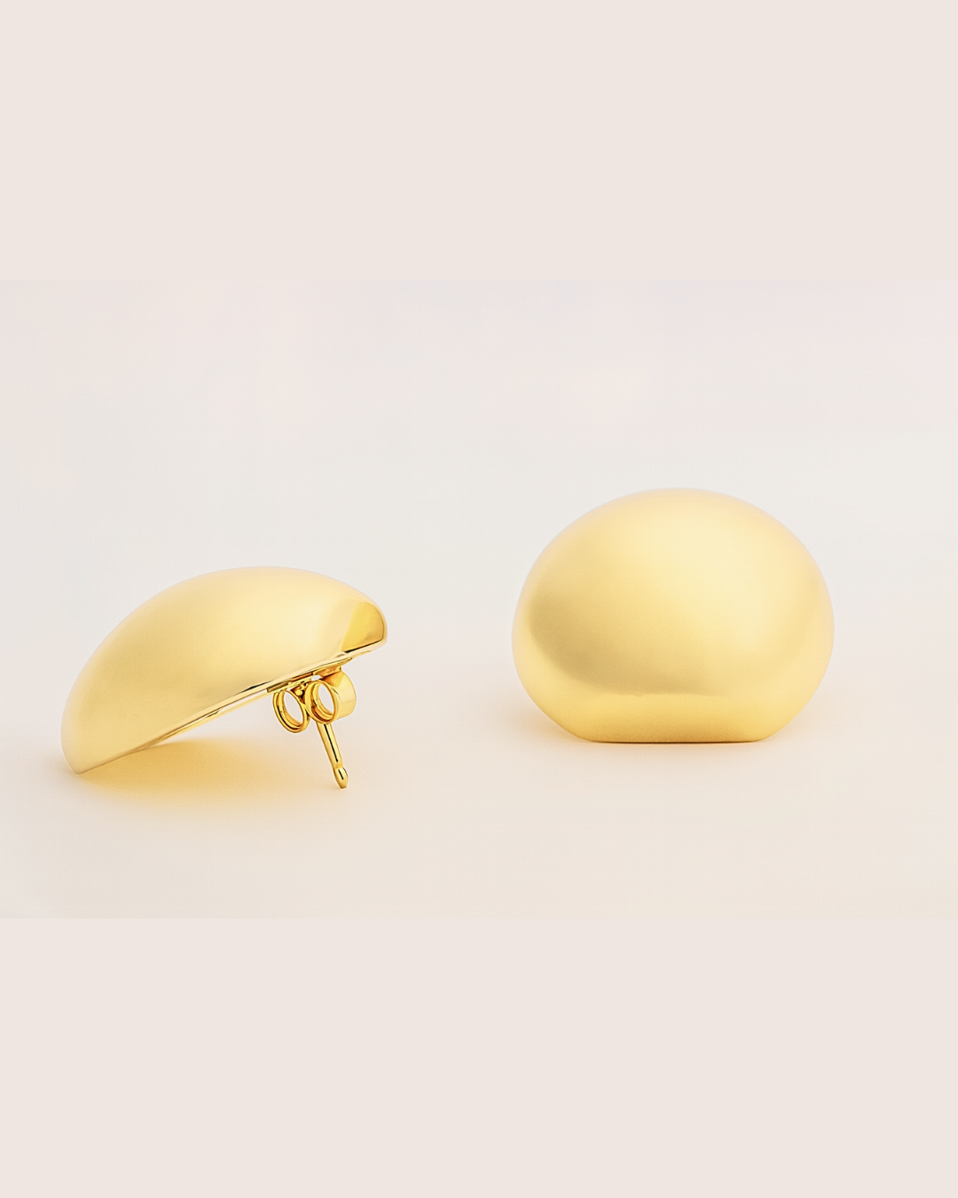 Selena Gold Round Dome Earring
