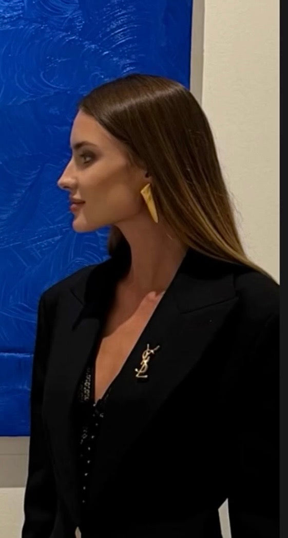 Isadora Sculptural Gold Drop Earrings