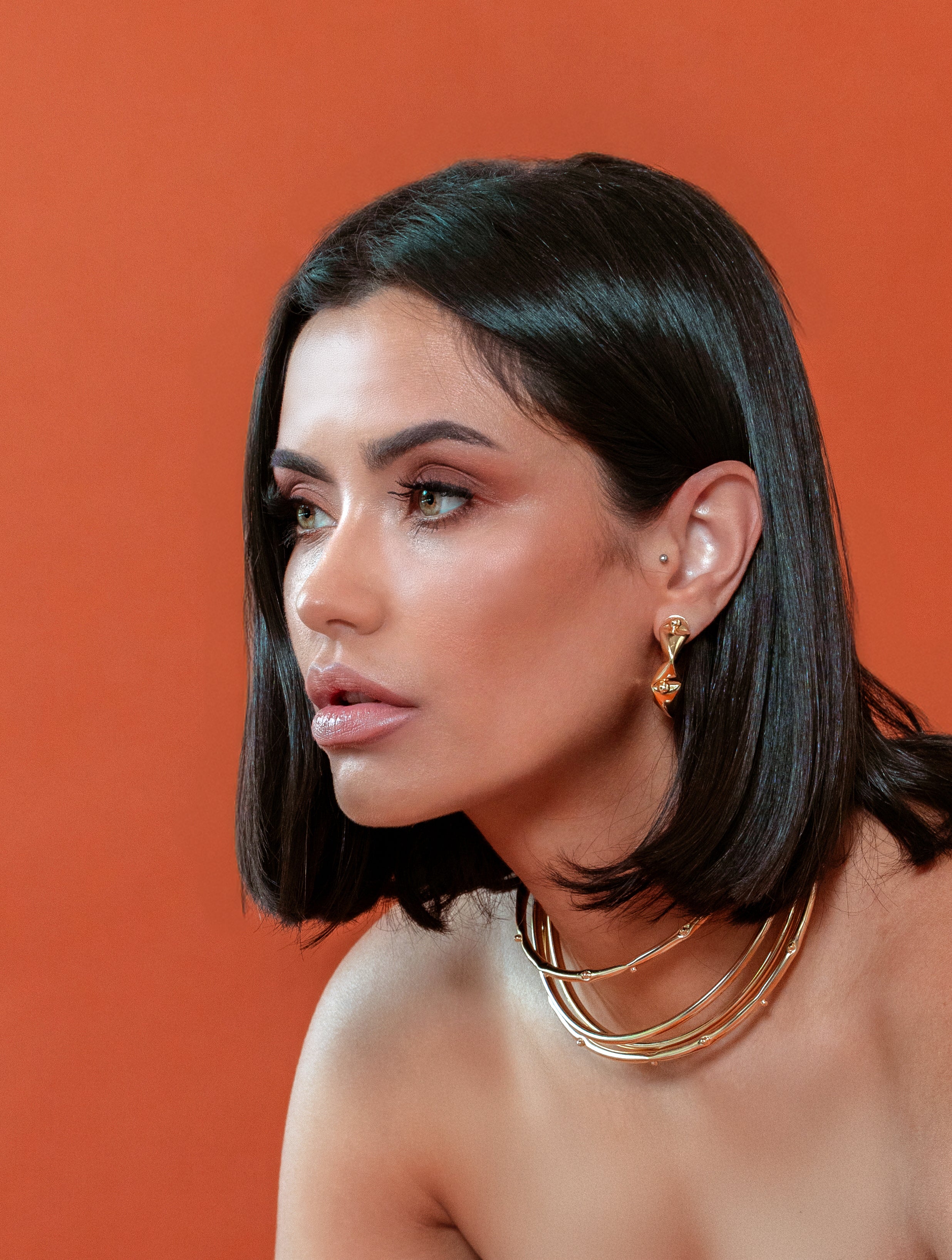 Gaby Gold Dotted Choker